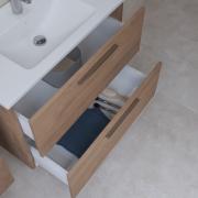 Koupelnová sestava s umyvadlem zrcadlem a osvětlením Vitra Mia 79x61x39,5 cm dub MIASET80D. obr. 5 