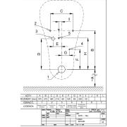 Pisoár závěsný Vitra Urinal zadní odpad VITPIS. Technický nákres (SANELA Vitra)