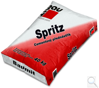 Cementový přednástřik Spritz Baumit. 