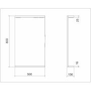 Zrcadlo s osvětlením Keramia Pro 50x80 cm bílá PROZRCK50IP. Technický nákres 