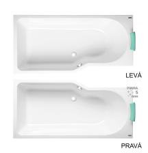 Asymetrická vana Laguna Beáta Plus 160x80 cm akrylát
