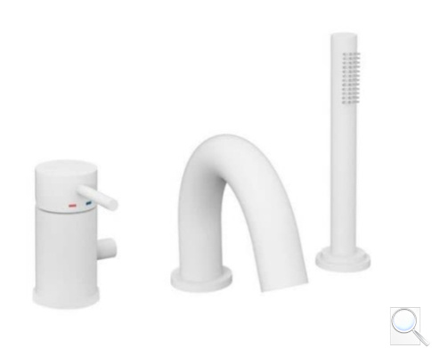 Vanová baterie Paffoni Light se sprchovým setem bílá mat LIG047BO. obr. 1