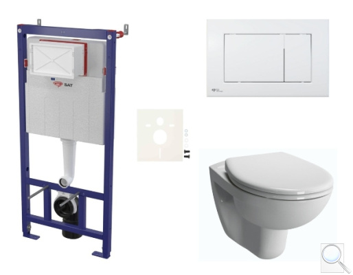 Závěsný WC set SAT do lehkých stěn / předstěnová montáž+ WC VitrA Normus SIKOSSNOR20K. obr. 1