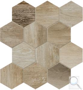 Dlažba Dom Barn Wood beige hexagon