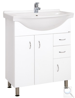 Koupelnová skříňka s umyvadlem Keramia Pro 70,5x50,5 cm bílá PRO70DV. 