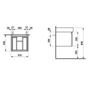Koupelnová skříňka pod umyvadlo Laufen Pro 47x45x39 cm bílá lesk H4830240954751. Technický nákres 