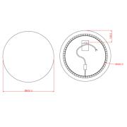Zrcadlo s LED osvětlením Naturel Iluxit 60x60 cm ZIL60KLED. Technický nákres