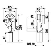 Sifon Jika k urinálu - odpad spodní i zadní H8920030000001. Technický nákres&nbsp;