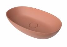 Umyvadlo na desku SAT Aula 60x36 cm růžová mat bez otvoru pro baterii, bez přepadu SATAU6036P