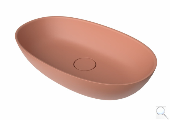 Umyvadlo na desku SAT Aula 60x36 cm růžová mat bez otvoru pro baterii, bez přepadu SATAU6036P. obr. 1