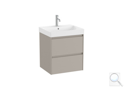Koupelnová skříňka s keramickým umyvadlem Roca Ona 55x64,5x46 cm písková mat ONA552ZPM. obr. 1