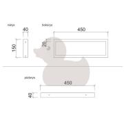 Konzole nerezová Naturel Dolce 45 cm KONZOLEH. Technický nákres