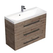 Koupelnová skříňka s umyvadlem Naturel Cube Way 60x76,5x40 cm, 80x76,5x40 cm, 100x76,5x40 cm, 120x76,5x40 cm dub wellington. 100x76,5x40 cm CUBE21003DW 