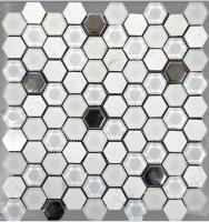 Mozaika Mosavit Hexagono blanco bílá