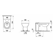 WC kombi, pouze mísa Laufen Pro spodní odpad H8249570000001. Technický nákres 