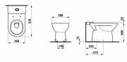 WC kombi, pouze mísa Laufen Pro spodní odpad H8249570000001 (Technický nákres)