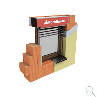 Překlad Porotherm KP Vario UNI 100 - 175 cm - Keramické roletové. 3D vizualizace překlad Porotherm Vario UNI 125