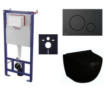 Závěsný WC set SAT do lehkých stěn / předstěnová montáž+ WC SAT Infinitio SIKOSSINFB68K