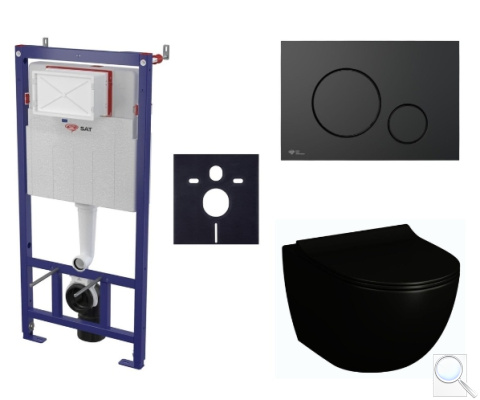 Závěsný WC set SAT do lehkých stěn / předstěnová montáž+ WC SAT Infinitio SIKOSSINFB68K. obr. 1