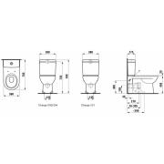 WC kombi, pouze mísa Laufen Pro vario odpad H8249580000001. Technický nákres&nbsp;
