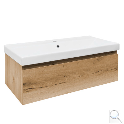 Koupelnová skříňka s umyvadlem SAT B-WAY 99x30x45 cm dub mat BWAY100OAKU1. obr. 1