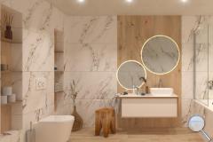Koupelna Pastorelli Sunshine - koupelna-sunshine-vana-se-zastenou-mramor-umyvadlo-na-skrince-006