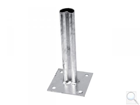 Platle k montáži sloupku na betonový základ pro sloupky PILCLIP®, průměr 48 mm, s prolisem, Zn 