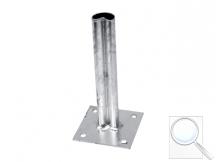 Platle k montáži sloupku na betonový základ pro sloupky PILCLIP®, průměr 48 mm, s prolisem, Zn