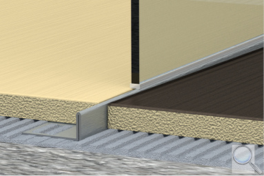 Spádová lišta Havos do sprchového koutu. 