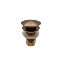 Průtočná zátka SAT k umyvadlům bez přepadu rose gold ZATKABRG