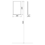 Zrcadlo s osvětlením 230 V Kolo Rekord 38 cm bílá 88417000. Technický nákres&nbsp;