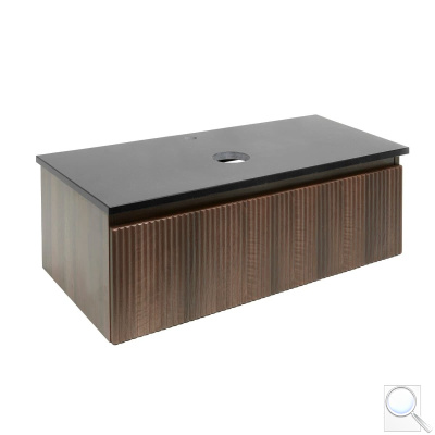 Koupelnová skříňka s deskou z umělého kamene SAT Evolution 98x30x44,8 cm ořech mat SATEVO100NATK. obr. 1