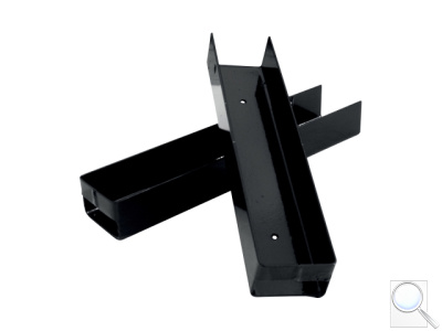 Stabilizační držák Zn + PVC (RAL 9005) k Janíčkově desce o tloušťce 50 mm. 