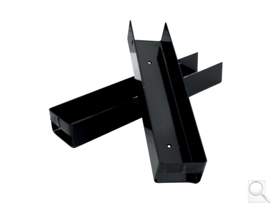 Stabilizační držák Zn + PVC (RAL 9005) k Janíčkově desce o tloušťce 50 mm. 