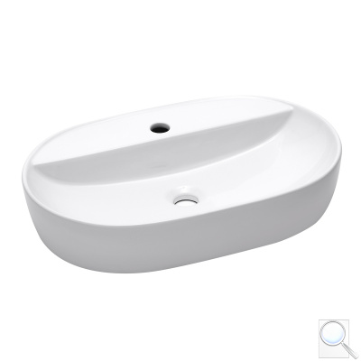 Umyvadlo na desku SAT Infinitio 60x40 cm otvor pro baterii uprostřed SATINF6040. 