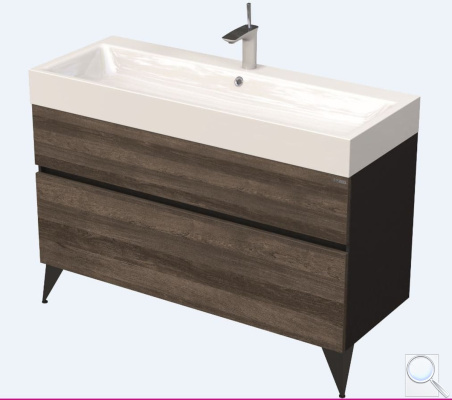 Koupelnová skříňka pod umyvadlo Naturel Luxe 120x56x46 cm černá břidlice/dřevo lesk LUXE120CDLBU. černá břidlice/dřevo lesk