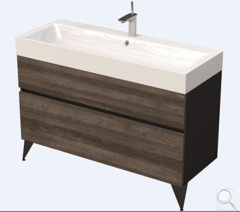 Koupelnová skříňka pod umyvadlo Naturel Luxe 120x56x46 cm černá břidlice/dřevo lesk LUXE120CDLBU černá břidlice/dřevo lesk