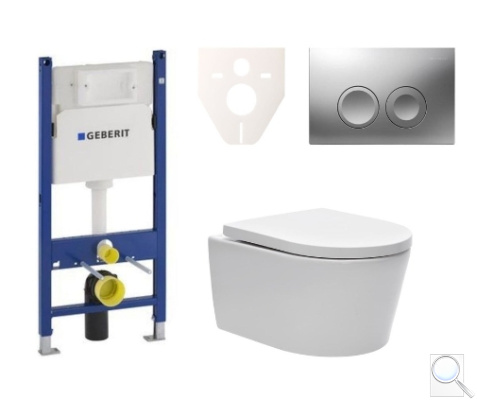 Závěsný WC set Geberit do lehkých stěn / předstěnová montáž+ WC SAT Brevis SIKOGES7W3. obr. 1