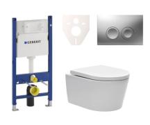 Závěsný WC set Geberit do lehkých stěn / předstěnová montáž+ WC SAT Brevis SIKOGES7W3