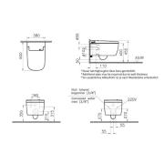 WC s bidetem závěsné VitrA V Care comfort 1.1 5674B403-6194 VitrA Clean. technický nákres