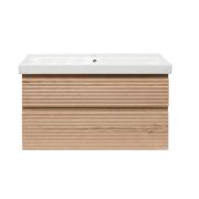 Koupelnová skříňka 2 zásuvková s umyvadlem Naturel Savona 98x53x44,8 cm dub Halifax mat SAVONA2100DHU1. obr. 3 