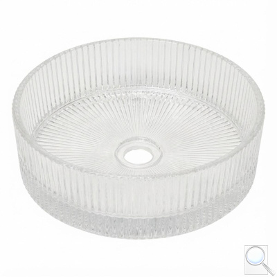 Umyvadlo na desku SAT Purity 36x36 cm čirá bez otvoru pro baterii, bez přepadu SATGLA3636PT. obr. 1