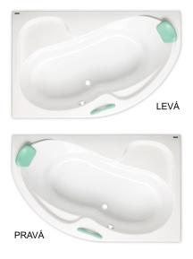 Asymetrická vana Laguna Fortuna Plus akrylát levá nebo pravá