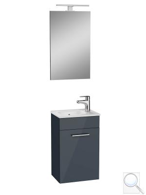 Koupelnová sestava s umyvadlem zrcadlem a osvětlením Vitra Mia 39x61x28 cm antracit lesk MIASET40A obr. 1