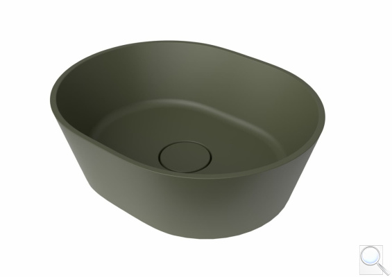 Umyvadlo na desku SAT Aula 47x38 cm zelená mat bez otvoru pro baterii, bez přepadu SATAU4738G. obr. 1