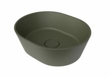 Umyvadlo na desku SAT Aula 47x38 cm zelená mat bez otvoru pro baterii, bez přepadu SATAU4738G