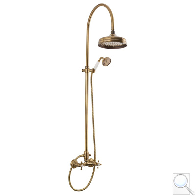 Sprchový systém Paffoni Ricordi s kohoutkovou baterií bronz ZCOL000BR. 