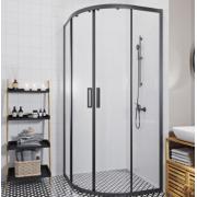 Sprchový kout čtvrtkruh 80x80 cm, 90x90 cm, 100x100 cm, bezbariérový vstup, černá SAT TEX BB. obr. 8&nbsp;