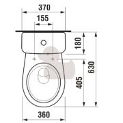 WC kombi komplet stojící Jika Lyra Plus zadní odpad H8263860002423. technický nákres 2