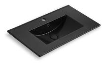 Nábytkové umyvadlo Naturel Modena 61x46 cm otvor pro baterii uprostřed, černé M6046BKM